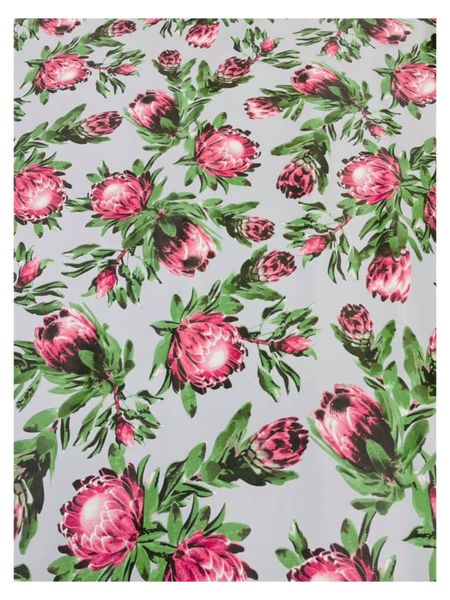 Grey Tablecloth with pink Protea's 6-8 seater (145x240cm)