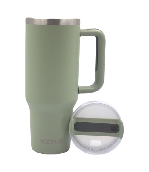 Iconix 1.2L Stainless Steel Travel Flask with Silicone Lid - Shale Grey