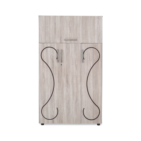 Modern 3 Door Wardrobe with Storage Flap