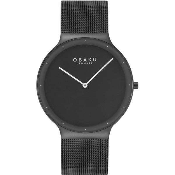 Obaku Men Grey-Black Metal Formal, Analogue V307GXBBMB