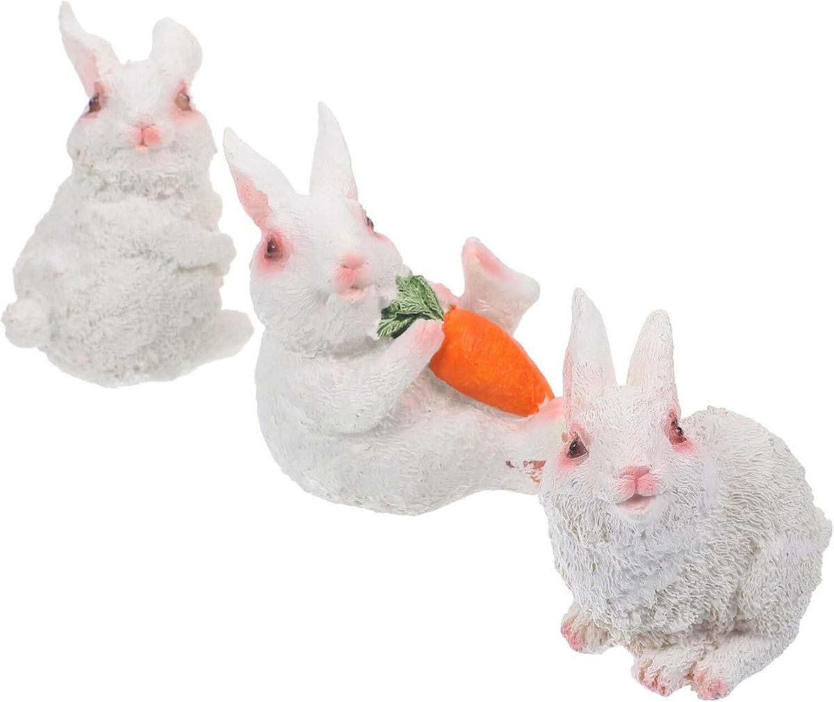 Resin Bunny Figurines Garden Statue Set Rabbit Decor for Outdoor Yard ...