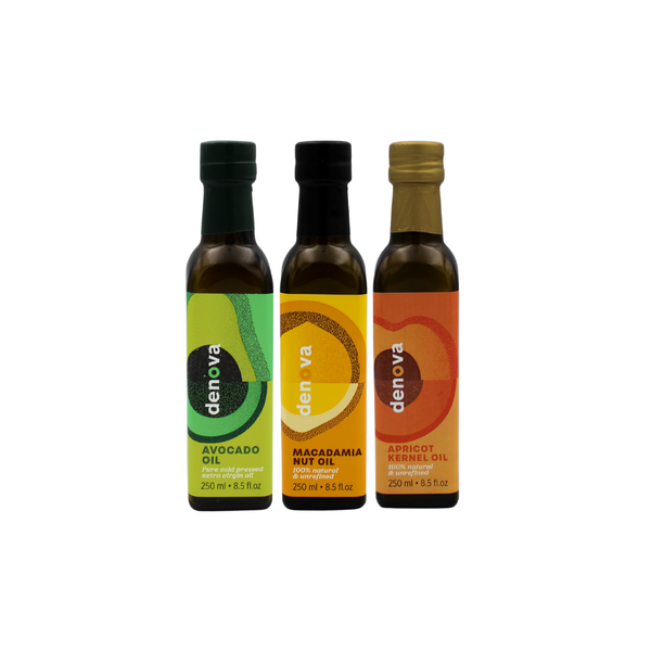 Denova Avocado, Macadamia Nut and Apricot Kernel Oil - Variety Trio Set