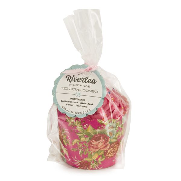 Riverlea - Relaxing Handmade Bubbly Fizz Bath Bomb Combo - Pink