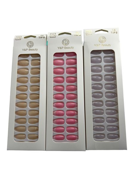Natural French Style Press-On Nails Set(3Piece) A