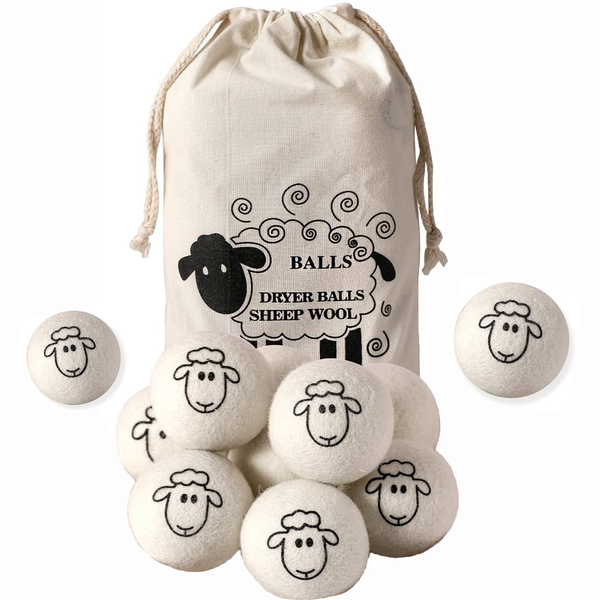 8 PCS Wool Dryer Balls Sheep Wool Ball Washing Clothes Reusable Softener