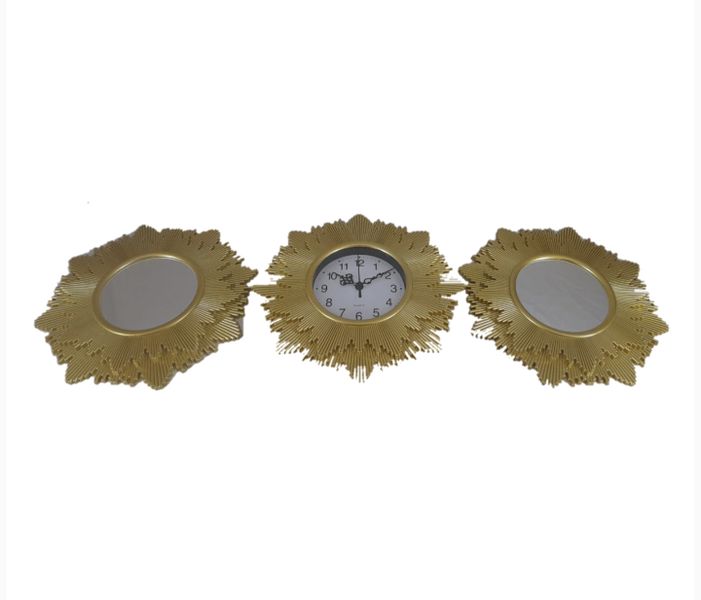 SMTE - Gold Battery Powered Analogue Wall Clock Set-C3P01