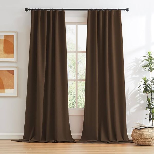 DOT Readymade 100% Blackout Taped Curtains - Brown