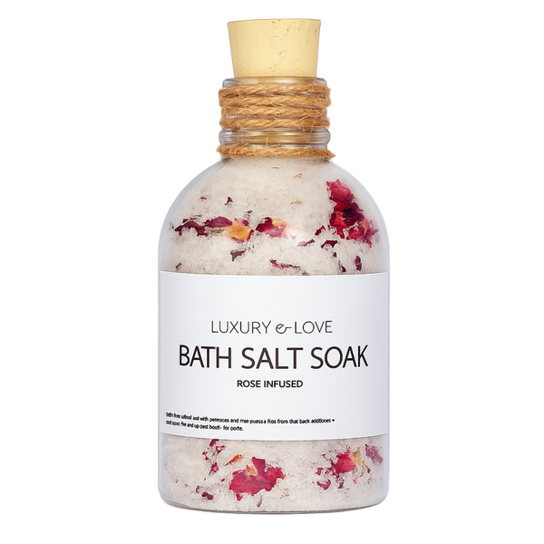 Aura Cleansing Salt Course Sea Salt - Luxury Bath Salt Soak Rose Infused