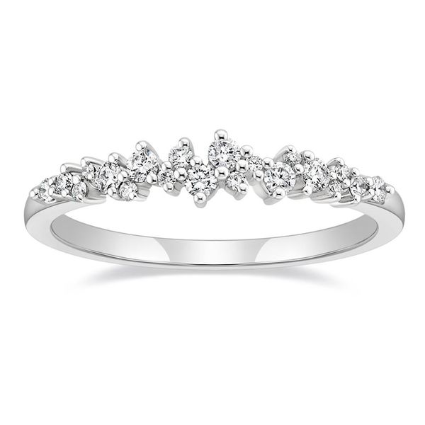 Ring Somen Stackable Cubic Zirconia Engagement Wedding Bands - Silver
