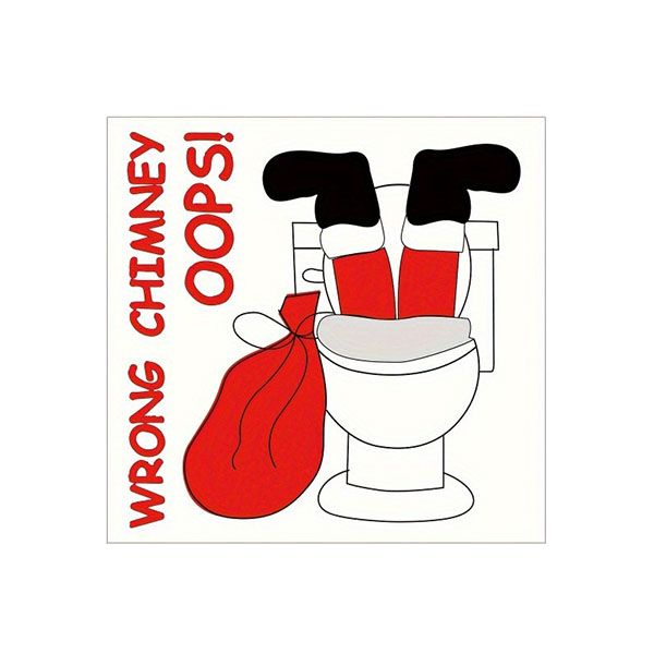 Upside-Down Santa Christmas Decal - Removable Wall Sticker with Festive