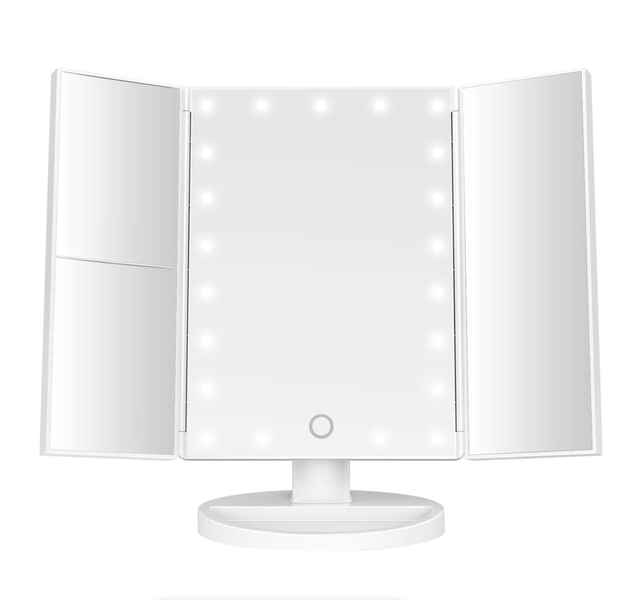 Trifold Touch Screen LED Magnifying Vanity Mirror