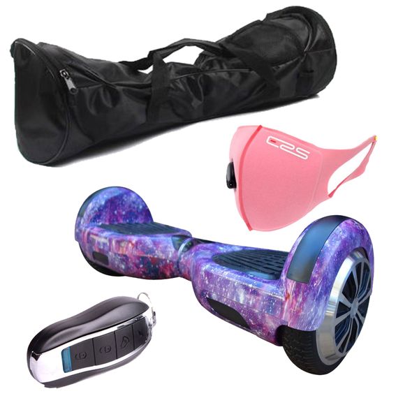 Self Balance Scooter6.5" Hoverboard-LED-Bluetooth-Remote-Bag-Galaxy Pink