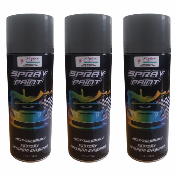 Pack of 3 Silver Spray Paint Cans 400ml