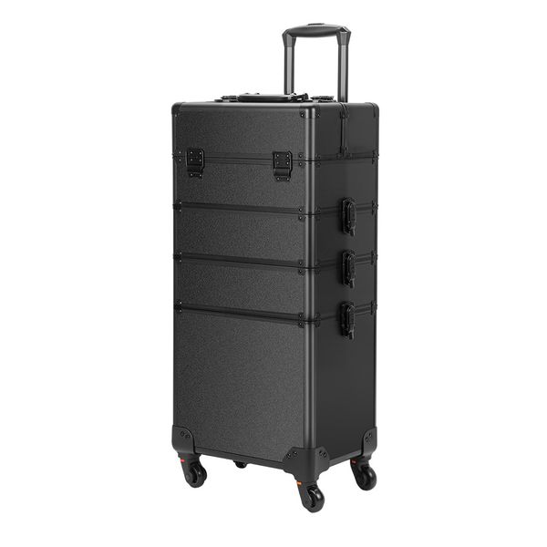 4-in-1 Large Capacity Detachable Makeup Hard Case with Wheels
