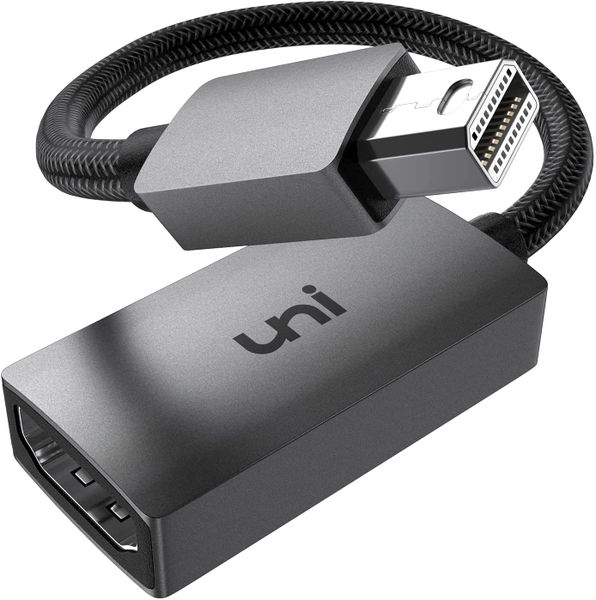 Uni Mini DisplayPort to HDMI Adapter, Thunderbolt to HDMI Adapter - Gray