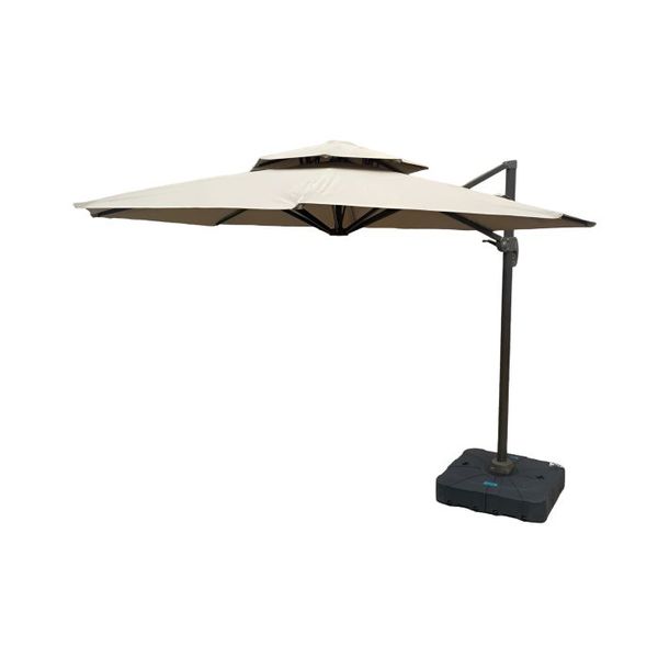 360 Adjustable Garden Shade Umbrella with Base - 3m