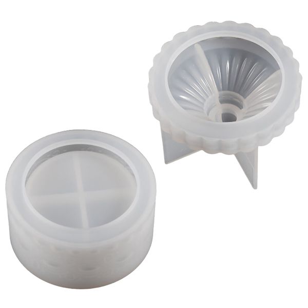 Craft DIY Multifunctional Floral Silicone 2 Pieces Storage Jar Mould
