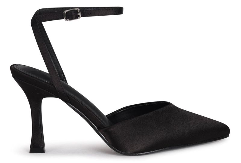 Linzi Ladies - CHRISHELL Satin Heels - Black Satin