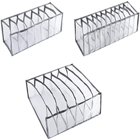 3x Foldable Drawer Organizer Divider Closet Storage Box For Underwear Bra  Sock ~