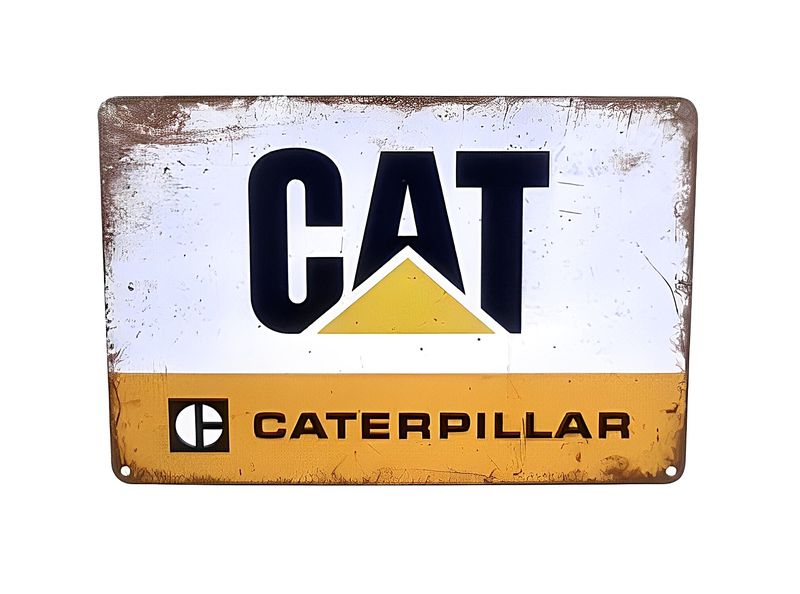 CAT - Caterpillar - Vintage Style Metal Tin Sign for Wall Decor