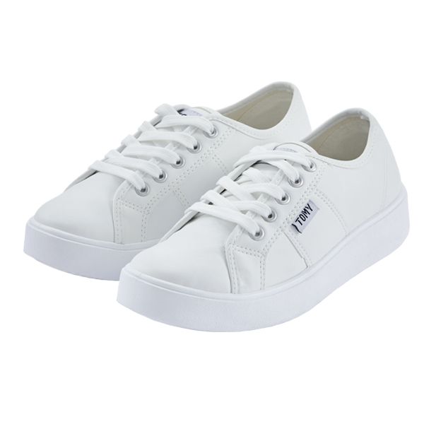Tomy Ladies White PU Platform Sneaker