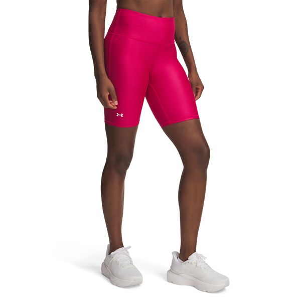 Under Armour Women's HeatGear Bike 8-Inch Training Shorts - Shaded Fuchsia/White