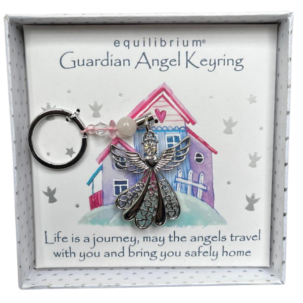 Equilibrium Guardian Angel Keyring - Silver-Plated Protection in a Gift Box