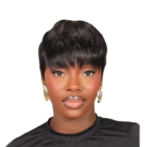 Short Chic Black Pixie Wig.