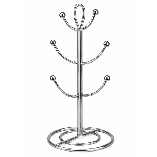 Stainless Steel Mug Tree Holder with Stand - 13x10.5x33cm