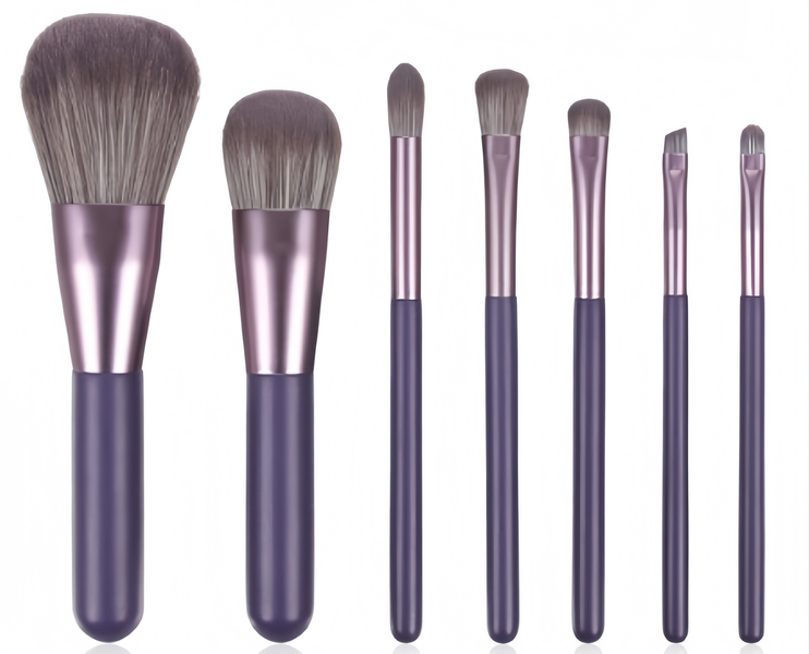 7-Piece Makeup Brush Set - Purple