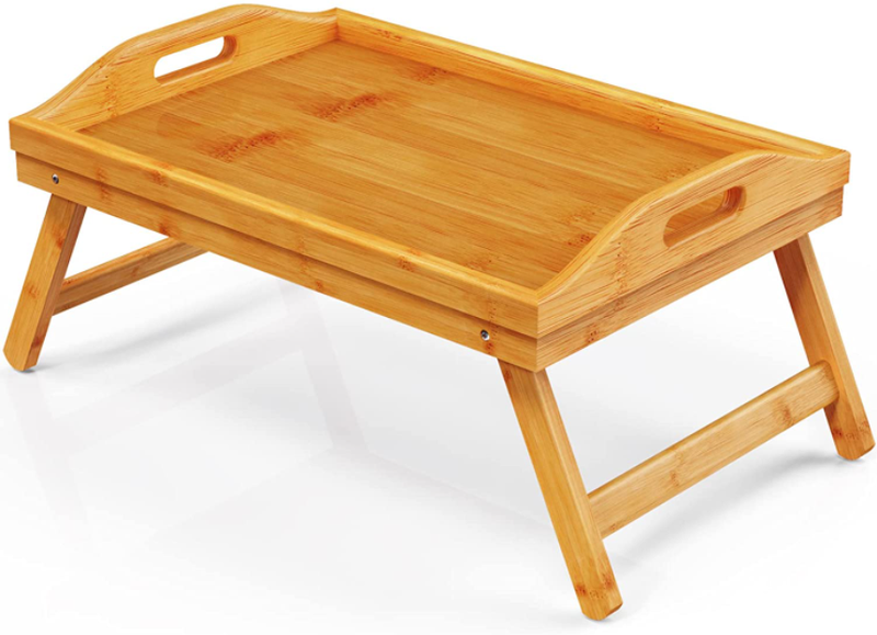 Bamboo Bed Tray Table for Eating TV Breakfast Tray