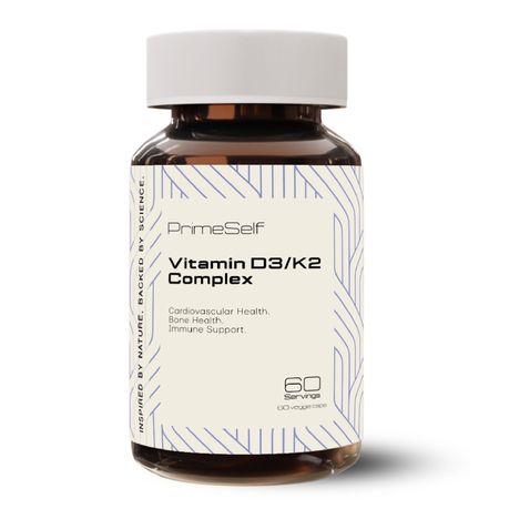 PrimeSelf Vitamin D3/K2 Complex - Bone & Heart Support - 60 Servings Image