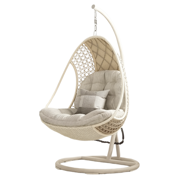 Patio Swing Chair - Wicker, Stainless Steel Frame