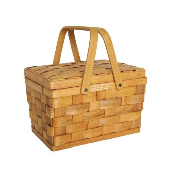 Natural Hand Woven Picnic Basket - Medium