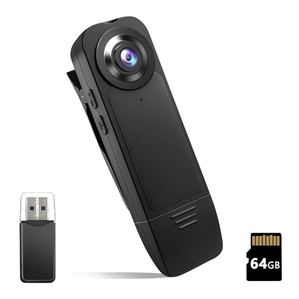 Mini Body Camera 1080P HD Wearable Video Camera with Memory Card