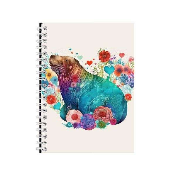 Walrus Watercolor Heart Notebook Animal Gift Idea Notepad Pad 118