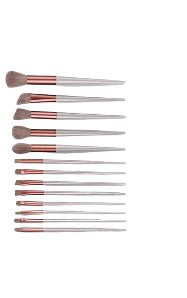 Glam Flair 13 Pieces Professional Makeup Brush and Sponge Set with Carry Bag