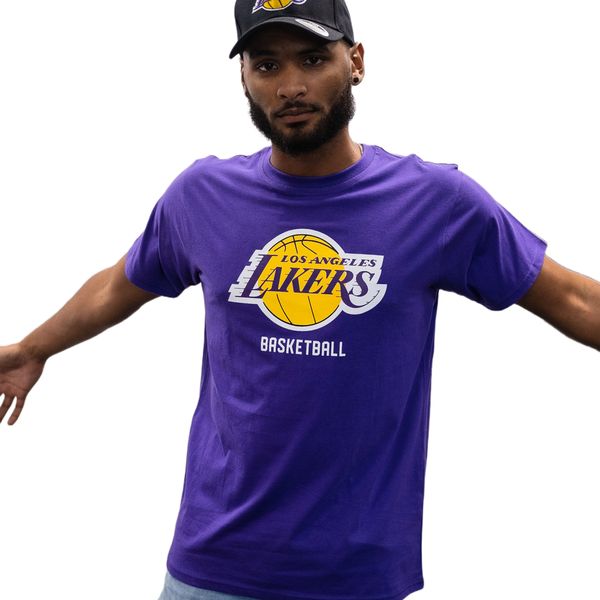 NBA Men's LA Lakers Straight Hem Printed T-Shirt 2 - Purple