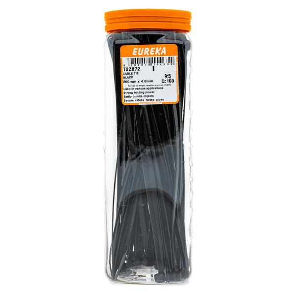 EUREKA Cable Tie Black 200mm x 4.8mm Q:100 T2Z872