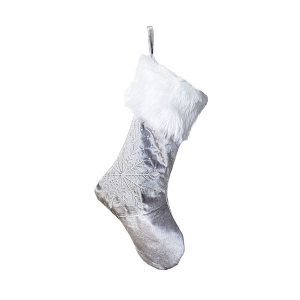 Nordic Scandinavian Grey Velvet Snowflake Christ image