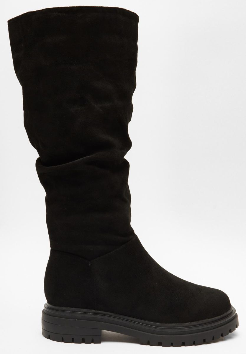 Quiz Ladies Wide Fit Black Knee High Faux Suede Boots Shop Today