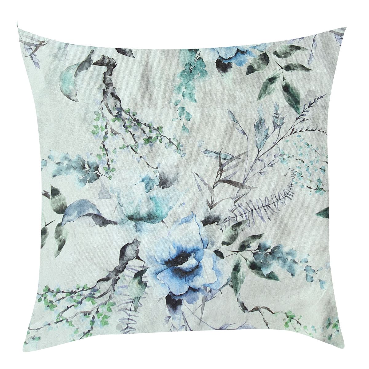 Light Grey Pillow/Scatter Cushion cover Tea Roses Blues/Greens (cover ...