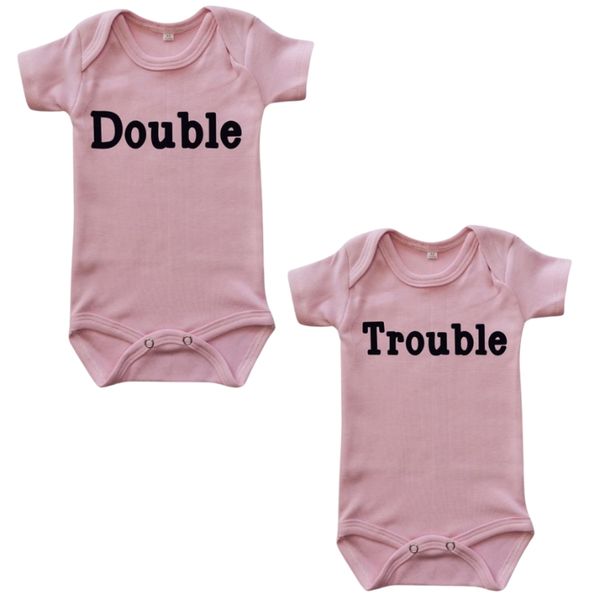 Double Trouble Twin Combo - Short Sleeve Baby Grow