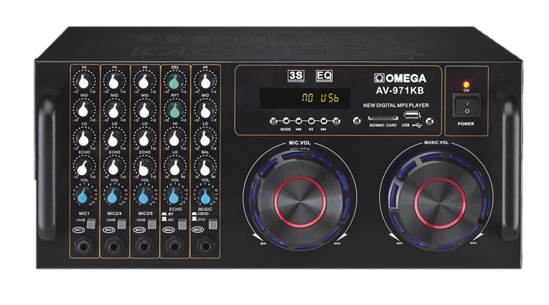Omega Professional Bluetooth USB/SD Card Karaoke Power Amplifier AV-971KB