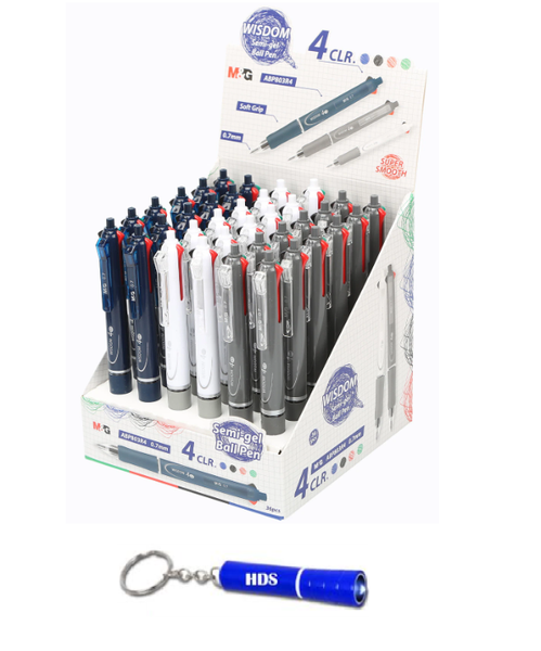 M&amp;G wisdom semi gel ball pen 36pcs, 0.7mm with branded HDS torch