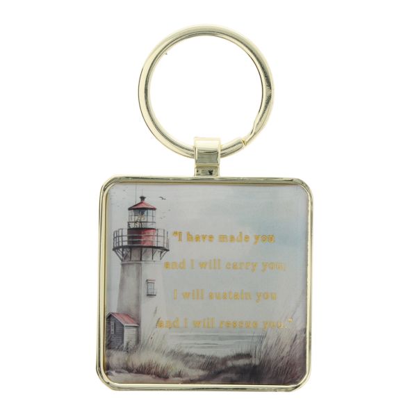 Key Ring - I Have Made You, Lighthouse, Footprints, Metal