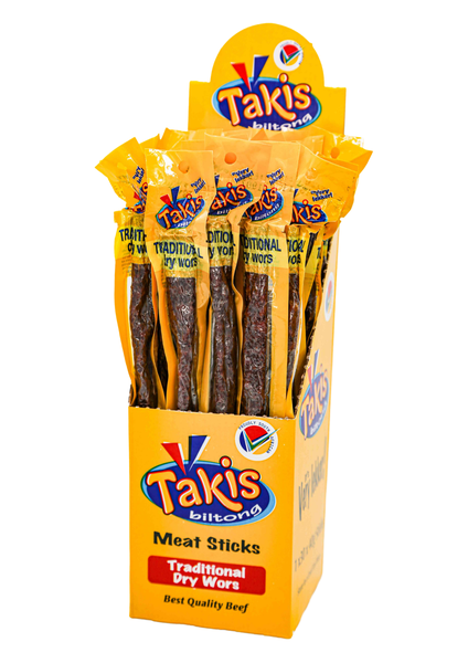 Takis Biltong Meat Sticks - Traditional Dry Wors- 30 x 40g