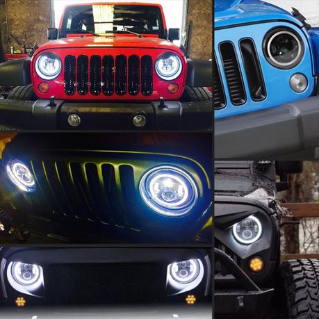 75W Round 7 Inch LED Headlight For Jeep Wrangler Off-Road - Set Of 2, Shop  Today. Get it Tomorrow!