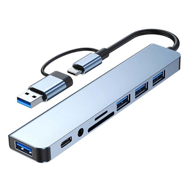 RichRipple 8-in-1 Dual-Head USB Hub High Speed