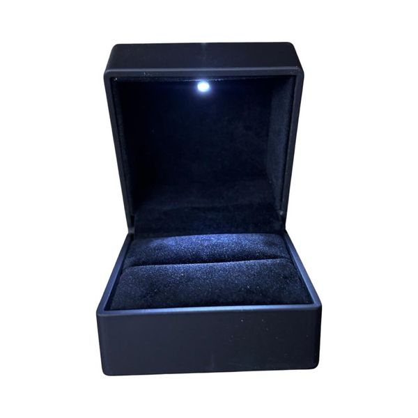 LED Black Ring Box for Proposal, Wedding, Engagement Ring Box